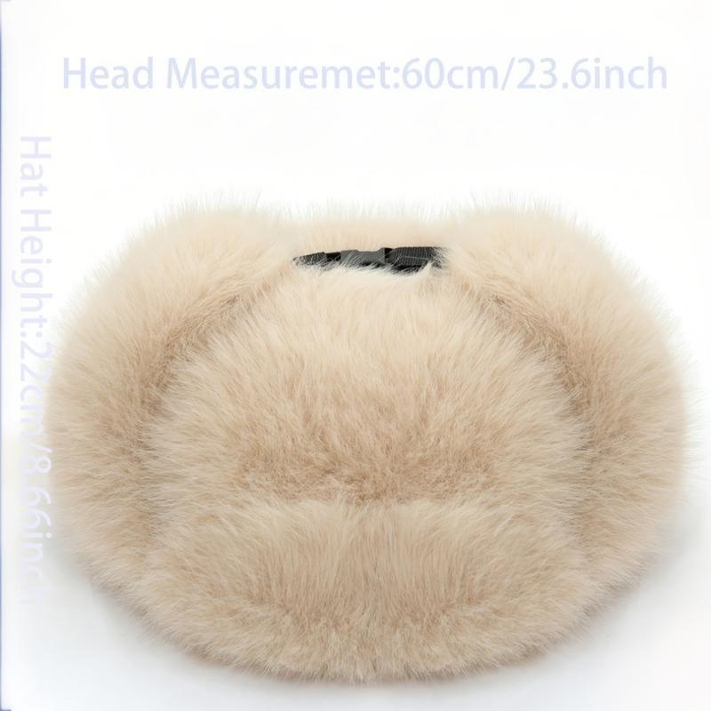 Thickened Faux Fur Ushanka Hat | Retro Pilot Cap with Ear Flaps, Hook-and-Loop Closure for Multi-Scene