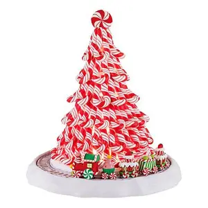 Mr. Christmas Animated Peppermint Candy Tree with Train Mr. Christmas Animated Peppermint Candy Tree with Train