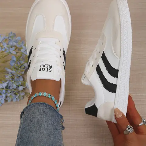 Women's Fashion Vintage Classic Rubber Sole Sneakers, Casual Tennis Shoes, Skateboard Shoes, Walking Shoes, Anti-Slip Training Shoes, Lace Up Sneaker, All Seasons Sneakers, Non Slip Sneakers