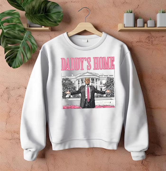 Daddys Home White House Pink Trump 2024, Unisex, Menswear, Graphic