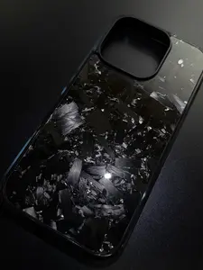 IPhone 16 Pro Forged Carbon Phone Case With Silver Flakes