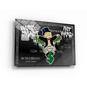 1PC Monopoly Money Art Print - Work Smart Not Hard - Hustle Wall Decor – A Motivational and Stylish Addition to Your Space, Perfect for Entrepreneurs and Those Who Live by the Hustle!