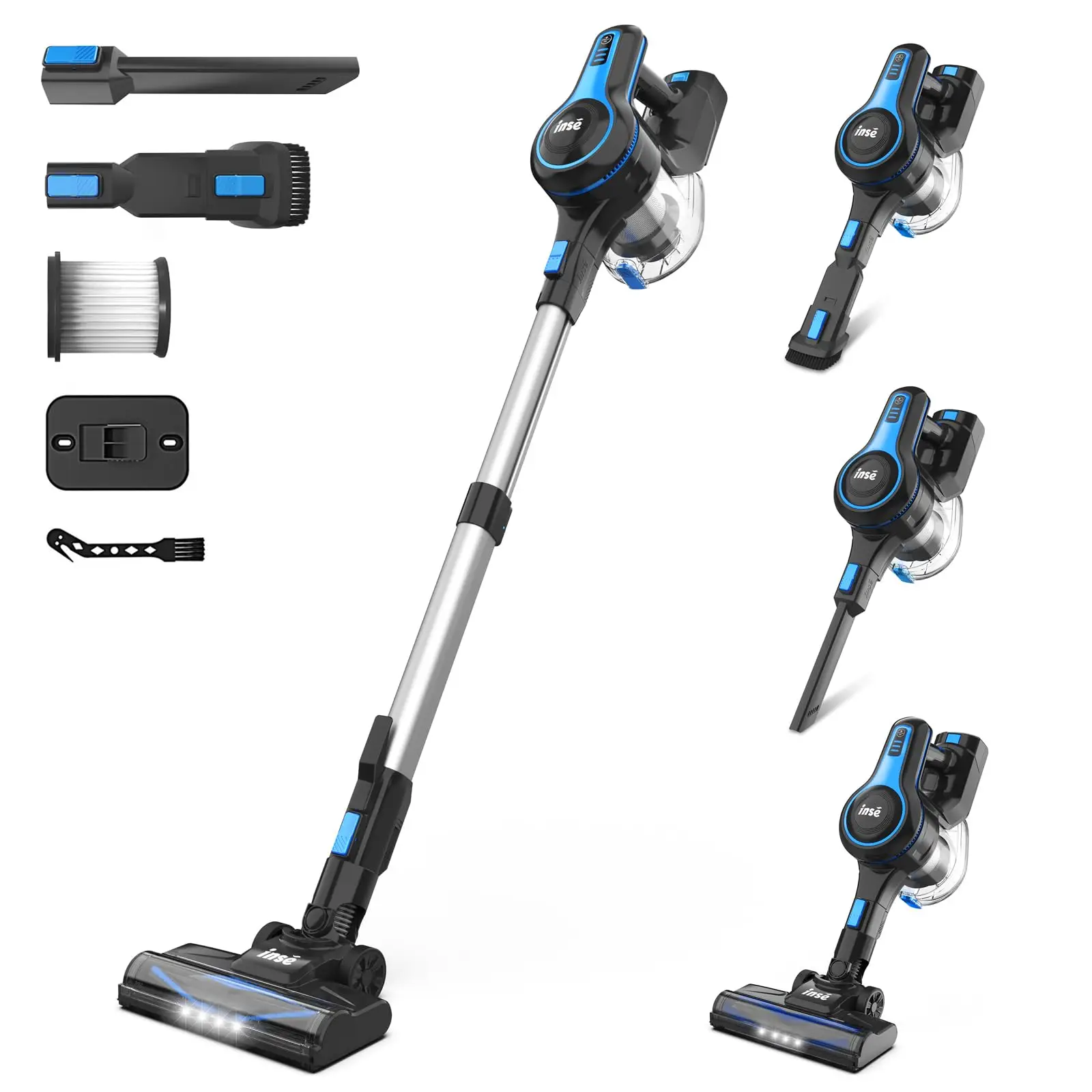 INSE 6-in-1 Cordless Stick Vacuum-N5T with Rechargeable Battery, 45 Minutes Runtime, Two Power Modes, Holiday Gift Home cleaning
