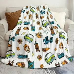 Retro Blanket Scooby Doo Elements Pattern Reusable Quilts Plush sofa bed blanket warm blanket travel gift Cartoon Pattern Blanket