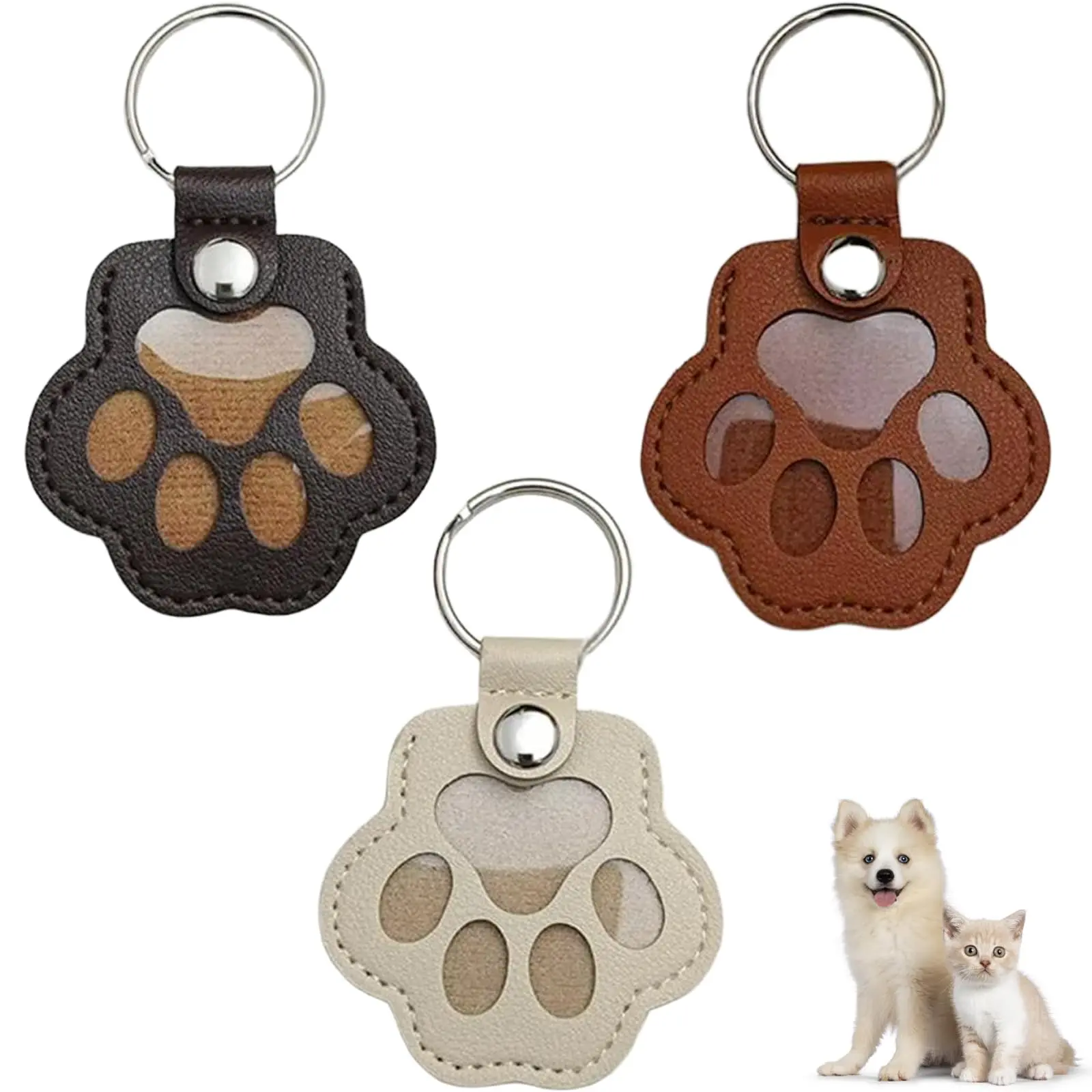 Paw-Shaped Pet Hair Collector Keychain, Pet Hair Keepsake Storage Bottle Charm for Dog or Cat Hair, Memorial Keychain with Compact Design, Easy to Carry, Keychain Charms