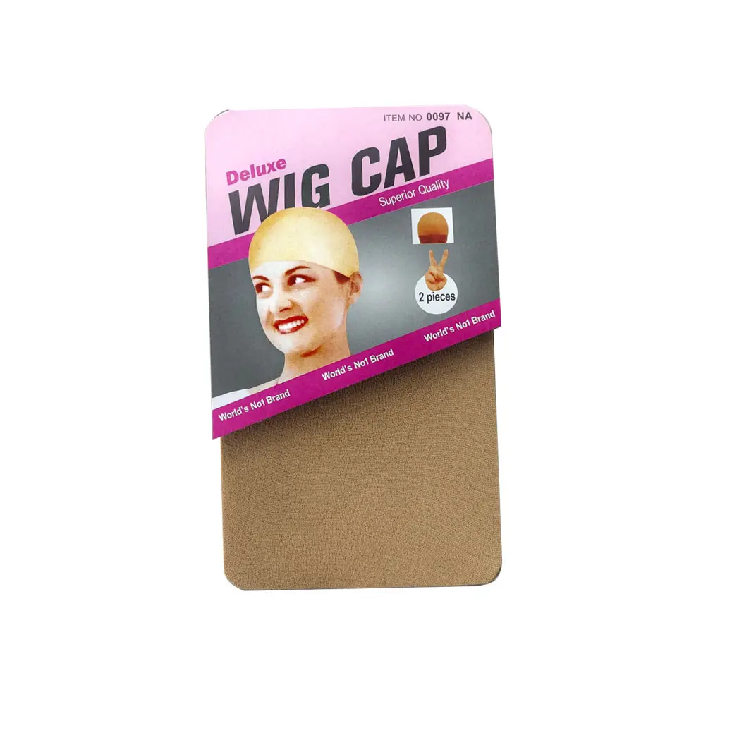 NJ 2-Pack Ultra-Thin Invisible Brown Stocking Wig Caps for Women, Skinlike Real HD Stretchy Sheer Caps for Lace Front Wigs Hair Closure Human Hair Tape
