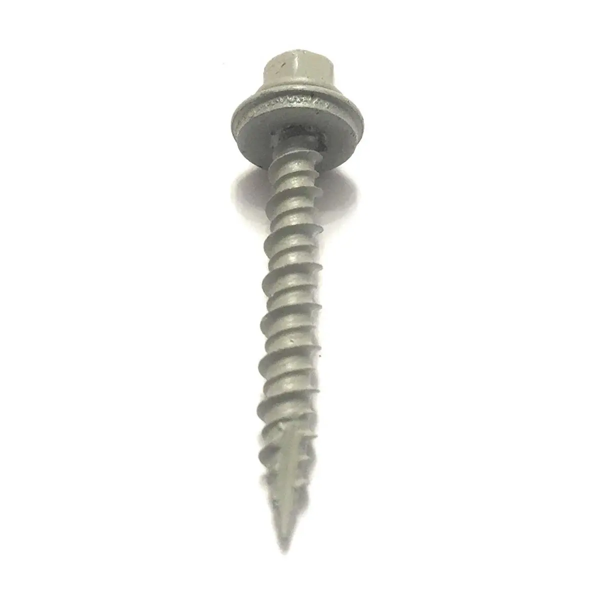 212 MAIN Self-Drilling Roofing Screws - Enhanced Corrosion Resistance, V-Neck Head, EPDM Rubber, 10x1.5 in Gray, Pro-Stick Bit, Steel Washer - for Metal-to-Wood Steel Roofing, Sailing Outdoor Fastening, OSB Residential Construction, Plywood, Post Frame Co
