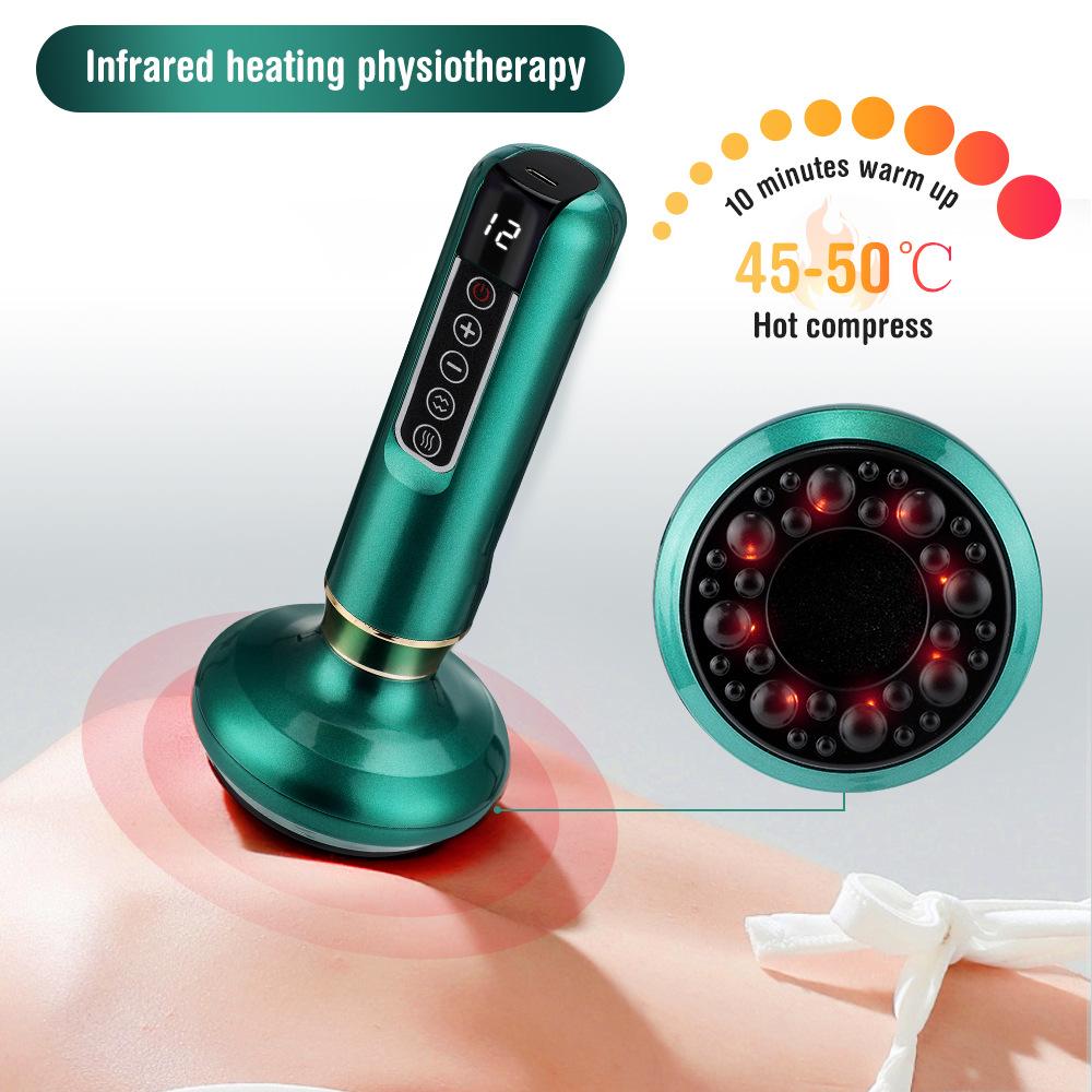Electric Cupping Massager, Heating Vacuum Suction, Beauty Health Scraping Belly, Thighs, Arms Body Massage Tool
