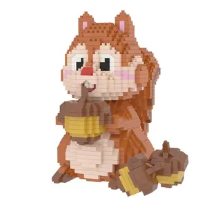 Larcele Animal Series Micro Building Blocks Animal Set, DIY Mini 3D Building Toy Bricks Kit,1449 Pieces KLJM-07 (Squirrel) small building carnival prize