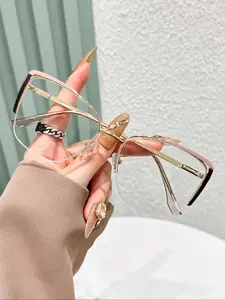 Metal Butterfly Frame Eyeglasses for Women & Men, Fashion Eyeglasses for Work, Daily Clothing Decor, Perfect for Student Daily Use, Classic Fashion Glasses, Fashionable Frames Glasses