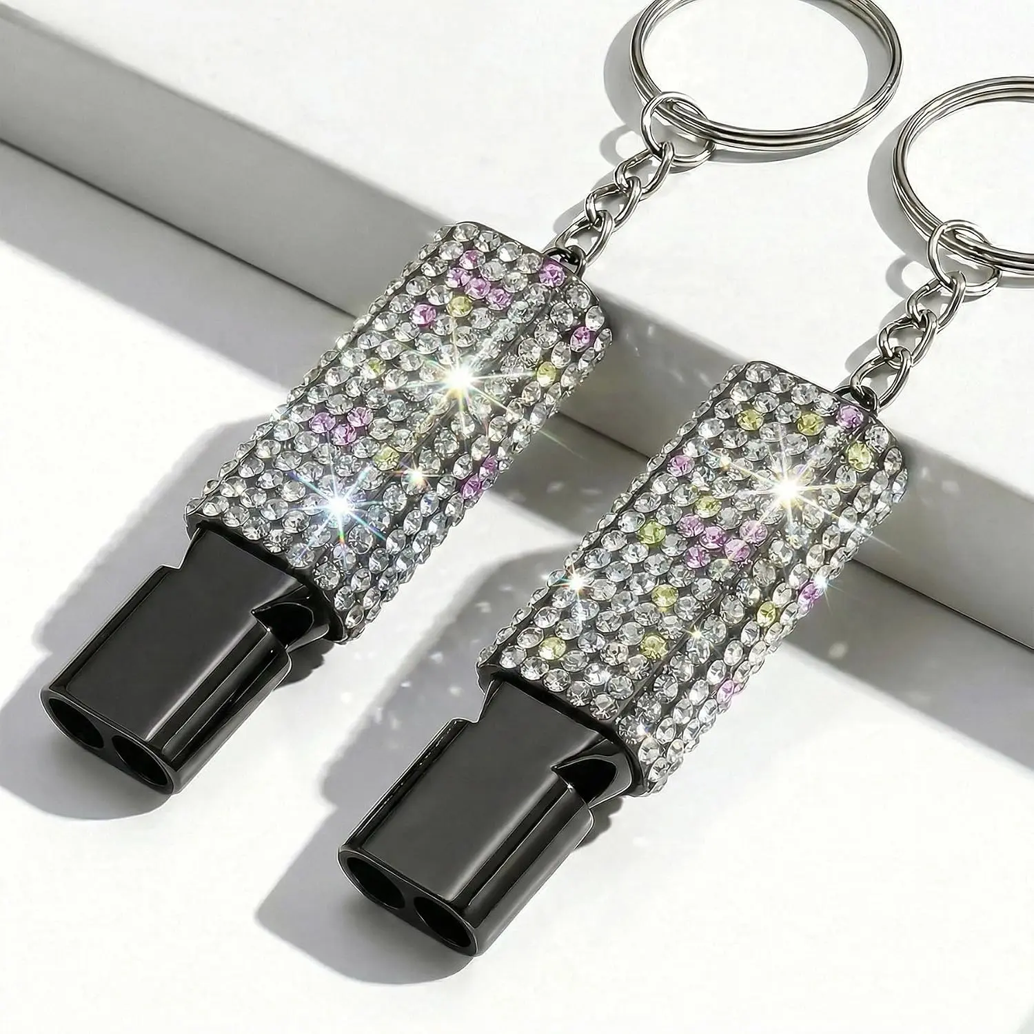 Double-Tube Whistle Aluminum Alloy Survival Whistle for Outdoor Needs Sports Referee Emergency
