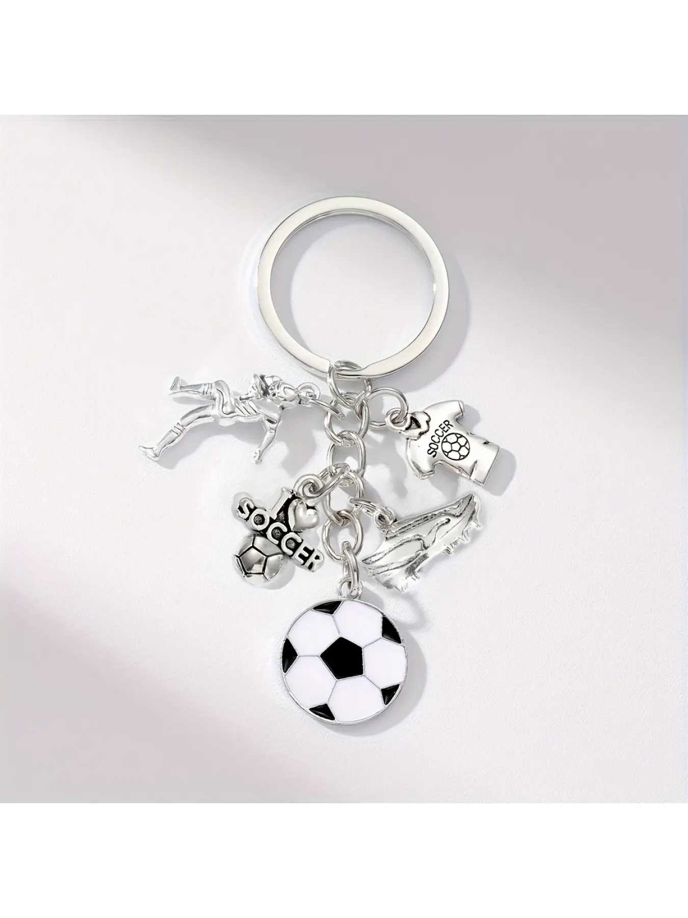 1pc, creative new alloy soccer player keychain  soccer accessories backpack hanging ornaments