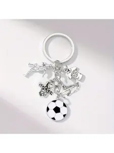 1pc, creative new alloy soccer player keychain  soccer accessories backpack hanging ornaments
