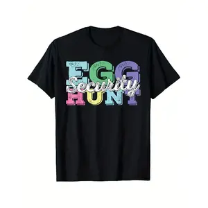 Egg Hunt Security Retro Easter Egg Hunt Supervisor Easter T-Shirt 1pc 2025 Easter T-Shirt Vibrant Easter Men'S T-Shirt with Full Size Perfect for Summer Outdoor Activities The Perfect Easter Carnival Gift for boyfriend dad