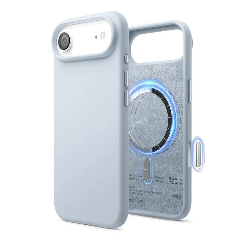 [elago Official] MagSafe Magnetic Silicone Smartphone Cover, N55 Magnets, Microfiber Lining, Shock-Absorbing Drop-Proof Protection, Dust-Wipe Clean, Secure Grip, Wireless Charging Accessory, Specific Fit (25 Color Options)