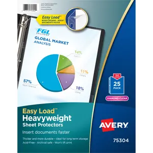 Avery Diamond Clear Heavyweight Sheet Protectors, Easy Load, 25 Document Protectors (75304) (Pack of 2)