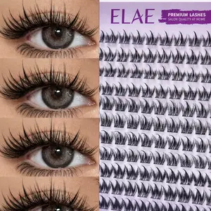 ELAE 120 Pcs Wispy Lash Clusters D Curl Fluffy Sandwich Look False Eyelashes Mix Length Individual Segmented Lashes for Makeup Lovers and Women Daily Wear