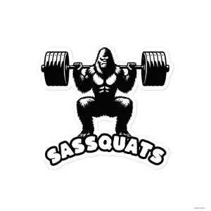 Sassquats, Gym Sticker, Fitness Sticker, Lifting Sticker, Funny Bigfoot, Funny Sasquatch Sticker, Funny Sasquatch, Sasquatch Sticker
