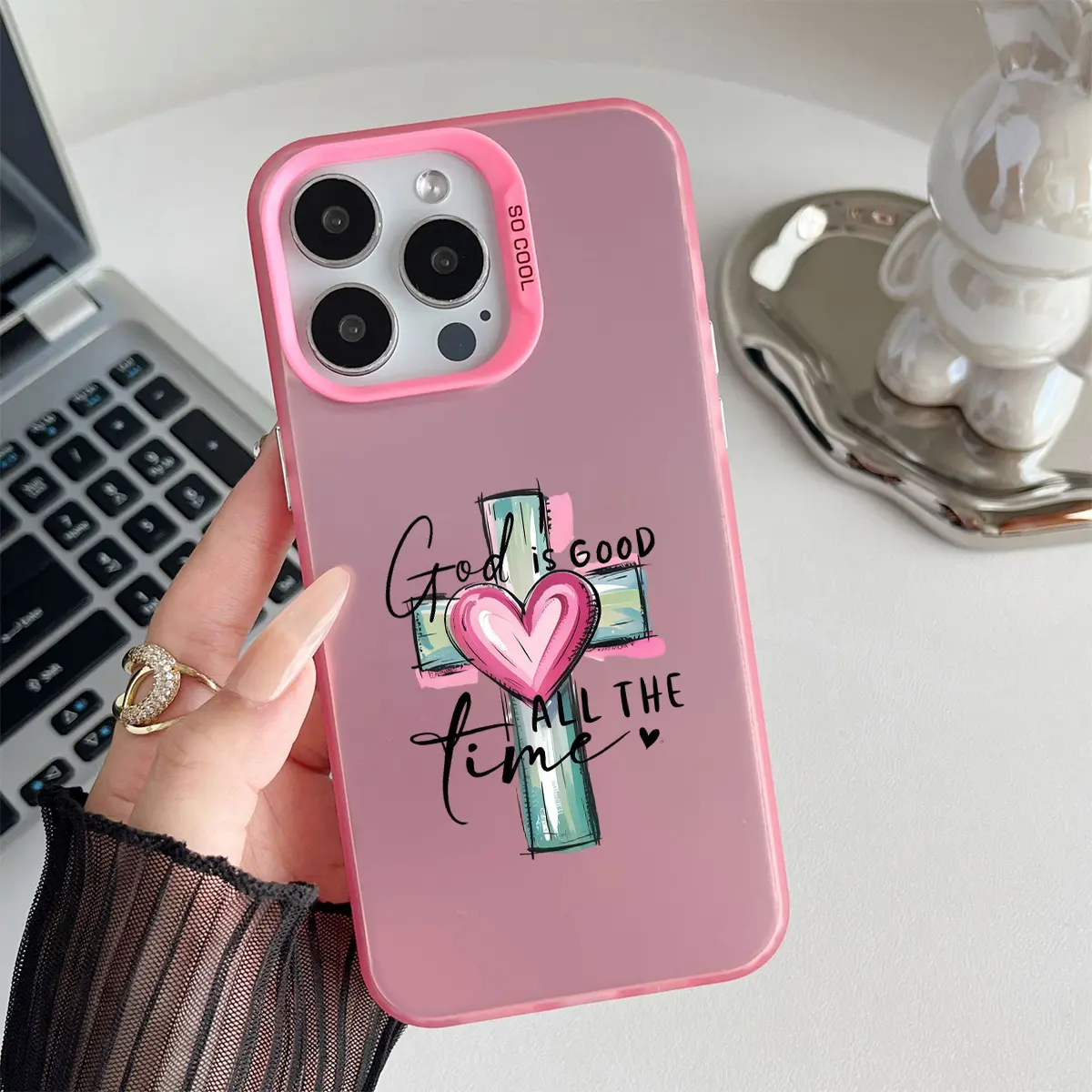God is Good & Cross Heart Pattern Shockproof Phone Case for iPhone 7 8 X XR 11 12 13 14 15 16 17 Pro Max Plus Air 17E Protecitved Cover Affordable Durable