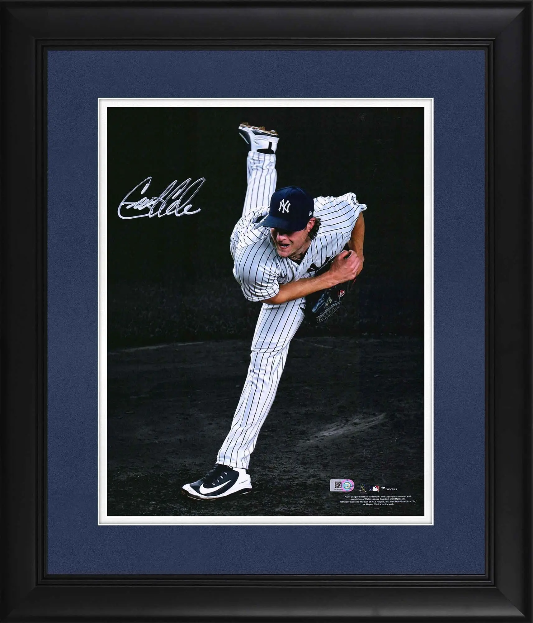 Gerrit Cole New York Yankees Framed Autographed 11" x 14" Pitching Spotlight Photograph - Fanatics Authentic Certified