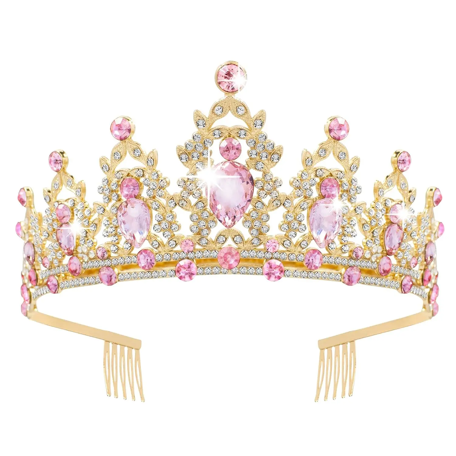 Princess Crown,  Tiaras with Peach   for  Rapunzel Tangled Costume  Women Bride Ladies Girls Birthday Wedding Pageant Prom Quinceanera Homecoming Halloween Party