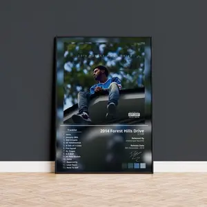 J Cole Album Bundle Poster, 2014 Forest Hills Drive, Revenge Of The Dreamers, KOD, 4 Your Eyez Only, The Off-Season, Born Sinner, Rap Album Decor Artwork Ornaments Decoration (Frame Not Included) (No Frame)