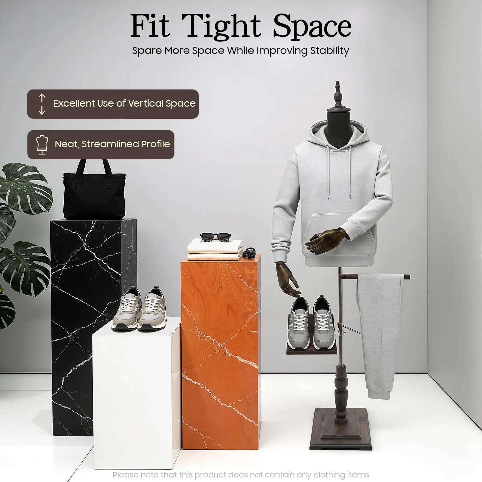 1* Male Adjustable-Height Dress Form with Steel Frame, Detachable Movable Arms, 1* 180° Tiltable Shoe Rest, Defined Height Range - Linen Mixed Materials Mannequin for Clothes Display Stores, Tailor Shop Clothing Display, Graduation Gift, Resin, 1* Trouser