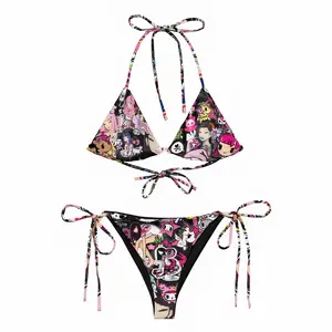 Rave Harajuku Cyber Kawaii Bikini: Y2K Recycled Fabric Swimsuit Rave Harajuku Cyber Kawaii Bikini: Y2K Recycled Fabric Swimsuit