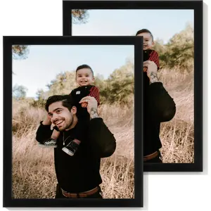 8x10 Picture Frame Set of 2,Display Pictures 8"x10",Black Photo Frame with Shatter Resistant Plexiglass,Picture Frames 8x10 Tabletop and Wall Mount,Poster Frame for Display Certificate Document