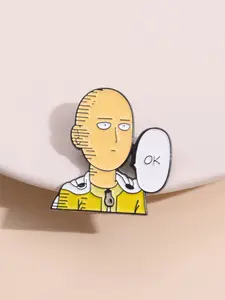 Anime-Inspired Alloy Brooch Pin with Cartoon Character Design, Anime Inspiration, Vibrant Jacket and Earphone Accessory, Creative Gift for Women