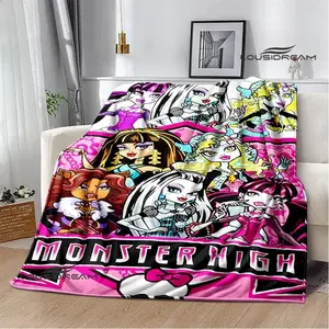 Monster High cartoon Printed blankets Picnic blanket Flannel blanket Soft Cozy Blanket Travel Blankets bed linings Birthday Gift