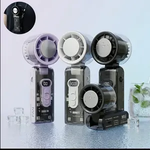 3-in-1 Portable Turbo Cooling Fan | 5 Speed Adjustable Wind, LED Digital Display, 3600mAh Rechargeable Battery, Hand/Neck/Desktop 3 Ways to Wear, Must-Have Fan for Outdoor Sports & Travel