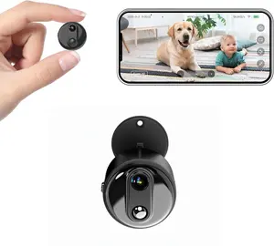 4K Mini WiFi Indoor Camera Wireless Nanny Cam Full Color Night Vision AI Human Motion Detection Two Way Audio Long Standby Battery Home Security Surveillance Cam Support Cloud SD Card Storage Remote Phone App Monitor Baby Pet Camera with Infrared