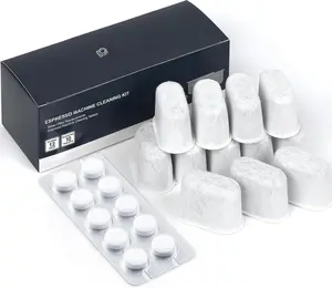 Espresso Machine Cleaning Tablets and Filters for  Espresso Machines (10 Tablets + 12 Filters) - 2 Gram Cleaning Tablets & Replacement Water Filter - Espresso Cleaner Accessories