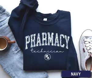 Pharmacy Technician Short Sleeve T-SHIRT OR Sweatshirt  , Preppy Pharmacist, Pharmacy Tech Student Sweater, Pharmacy Work Gift