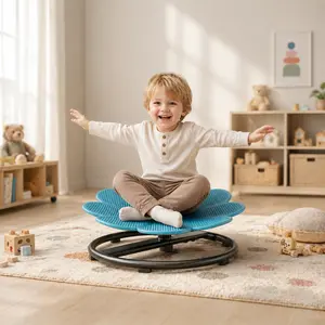 360° Rotation Balance Disc Stool, Heavy Duty Swivel Floor Seat for Core Strength & Coordination Training, 330Lbs Capacity Non-Slip Ergonomic Active Sitting Chair for Home Gym