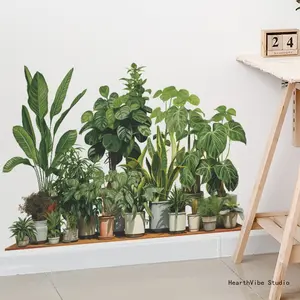 Tropical Greenery Wall Decal — Monstera Leaf Wall Sticker for Bedroom and Living Room Decoration