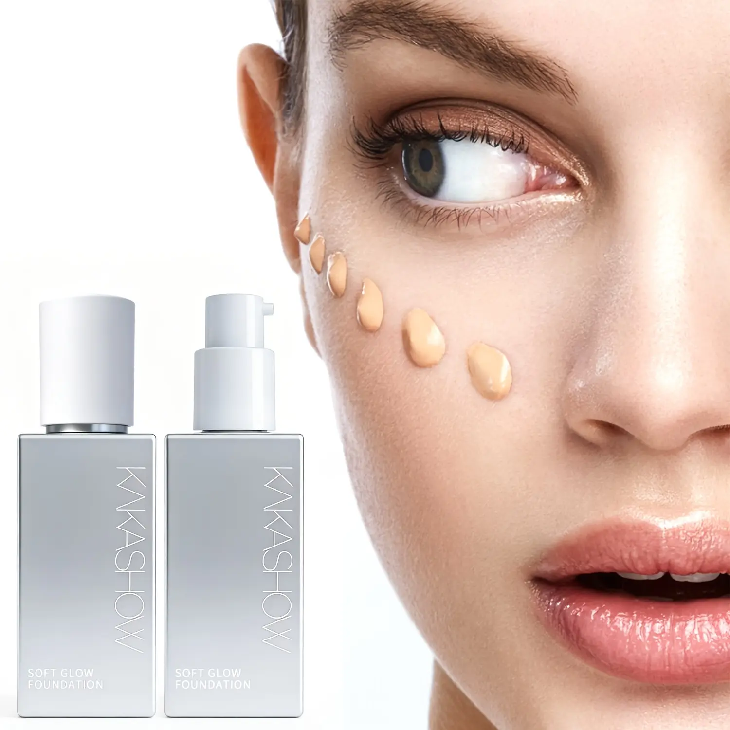 3pcs kakashow Brightening Liquid Foundation｜Long-Wear, Buildable Natural Finish｜Lightweight Second Skin Texture｜Waterproof & Transfer-Proof｜Silky Smooth Flawless Coverage｜Natural Glow Everyday Makeup｜#foundation #naturalglow, Cosmetic, Any