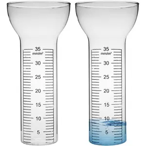 High Borosilicate Glass Rain Gauge, High Transparency Easy-To-Read Scale, Precise Outdoor Rain Measurement, Garden and Yard Use, Frost-Resistant