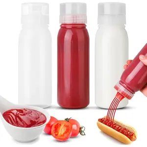 Porous Condiment Squeeze, Salad Dressing Container, Squeeze for Sauces, Botellas Exprimibles de Condimentos 3-Pack 13 oz (380ml), Syrup Dispenser Great for Ketchup, Salad, BBQ Sauce,