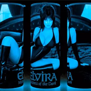 Glow in the Dark Elvira Mistress of the Dark Horror Movie 20oz Stainless Steel Tumbler with Slide Closure Lid & Reusable Straw Handmade Drinkware