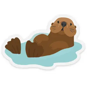 Cute Otter Vinyl Sticker – Snuggly Monkey
