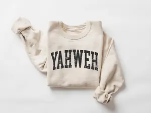 Yahweh Sweater,Christian Hoodie,Spiritual Outfit,Church Sweatshirt, Prayer Gifts, Gift For Believer, Religious Shirt, Faith Over Fear, M2335