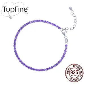 Romantic Purple Adjustable Women's High-Quality Tennis Bracelet 925 Sterling Silver, Hypoallergenic Features 2.5mm Round Synthetic Zirconia Stones Elegant, minimalist, and timeless design Perfect for Everyday Wear, Dates, Party, And More Ldeal Gift