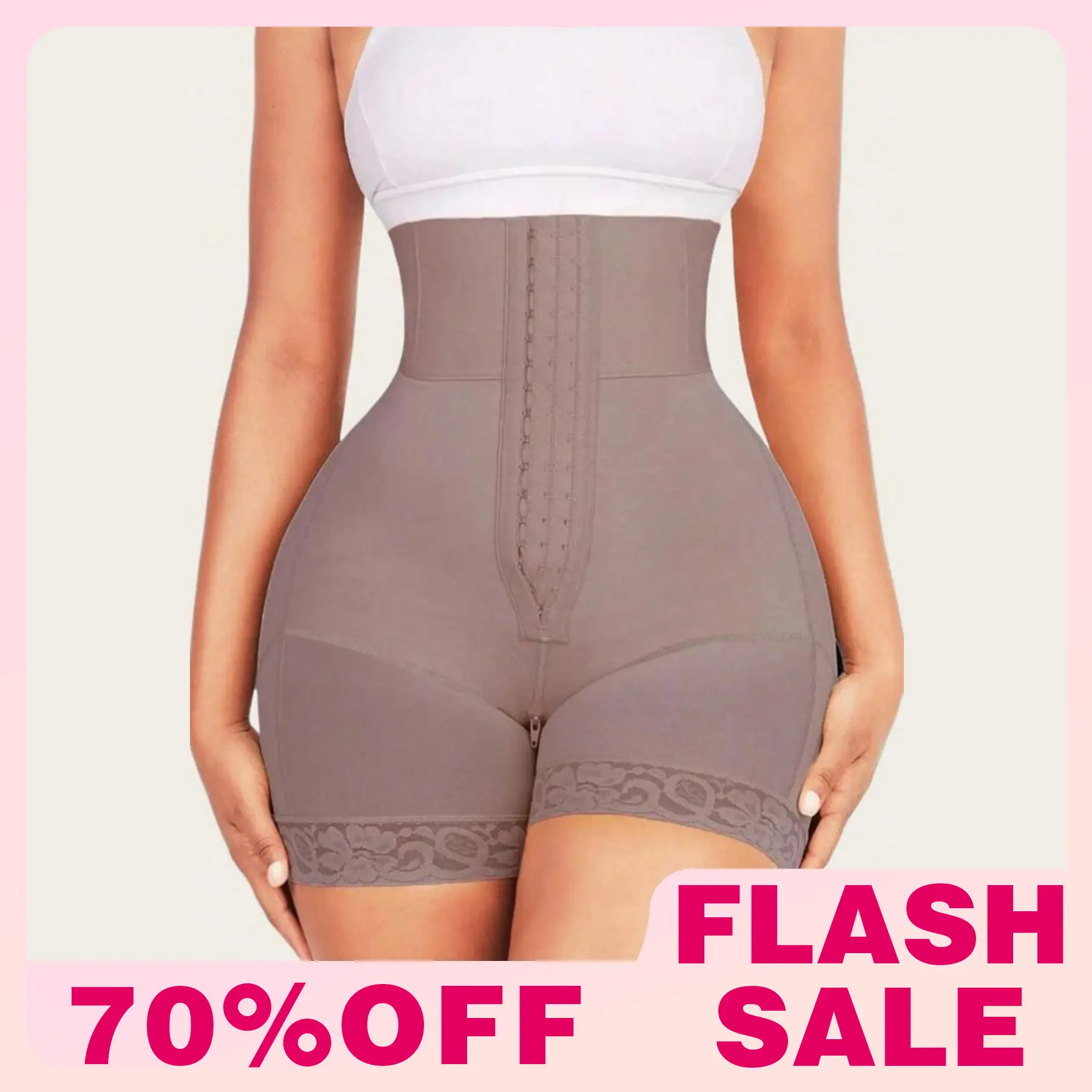 LUXSEREN Women's High-Elastic Fabric Body-Shaping Panties High Waist Design Tree Rows of Crotch Closure Waist-Tightening Can Be Worn in All Seasons Fa