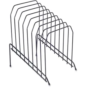 212 MAIN Vertical File Organizer - 8-Section Inclined File Tray, Black, Easy Access, Heavy-Duty Wire Construction, Desk Accessories, Work Desk Accessories