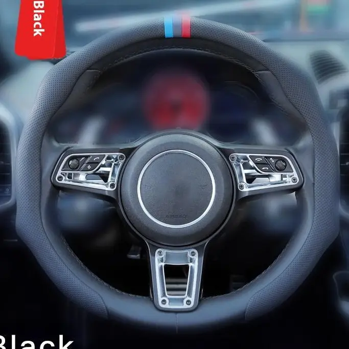 Nappa Leather Steering Wheel Cover - Anti-Slip, Soft Touch, 5-Min Install - Universal Fit for Popular US Cars, Enhances Driving Experience, Steeringwheelcover