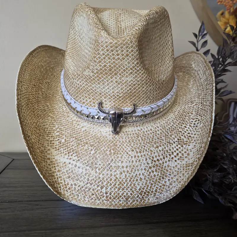 New White Gold Cowgirl Hat Women Western Rhinestone Bling Diamond Fringe Iridescent White Rhinestone Fringe Cowboy Hat: Festival and  main image 4