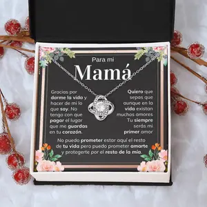 Regalo Para Día De La Madre, Regalo Gracias Feliz Cumpleaños Mamá De Hija Hijo, Joyería Para Mamá Con Mensaje En Espanol, Regalo Para Mamá Collar Aniversario, Celebración