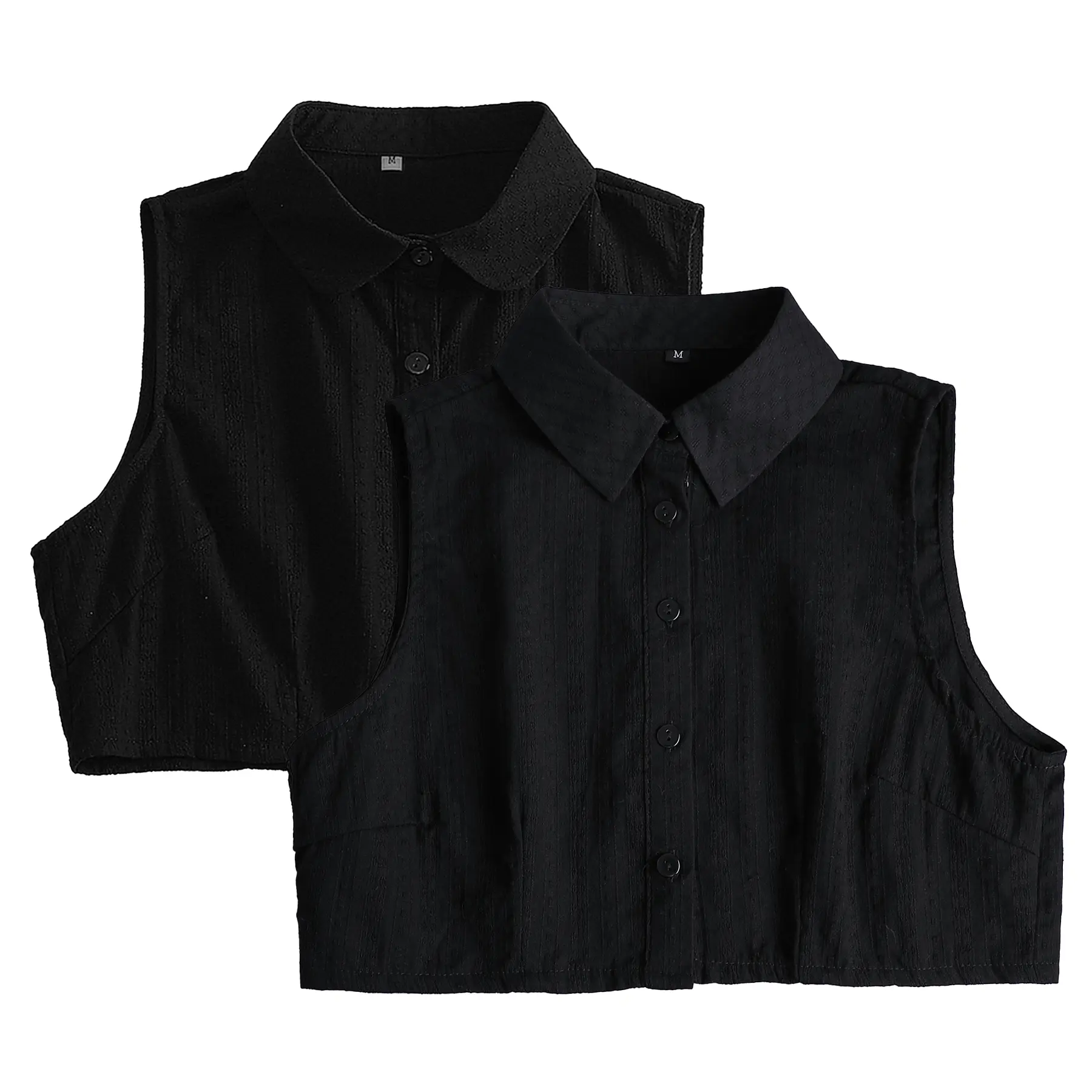 black pointed collar+black round collar